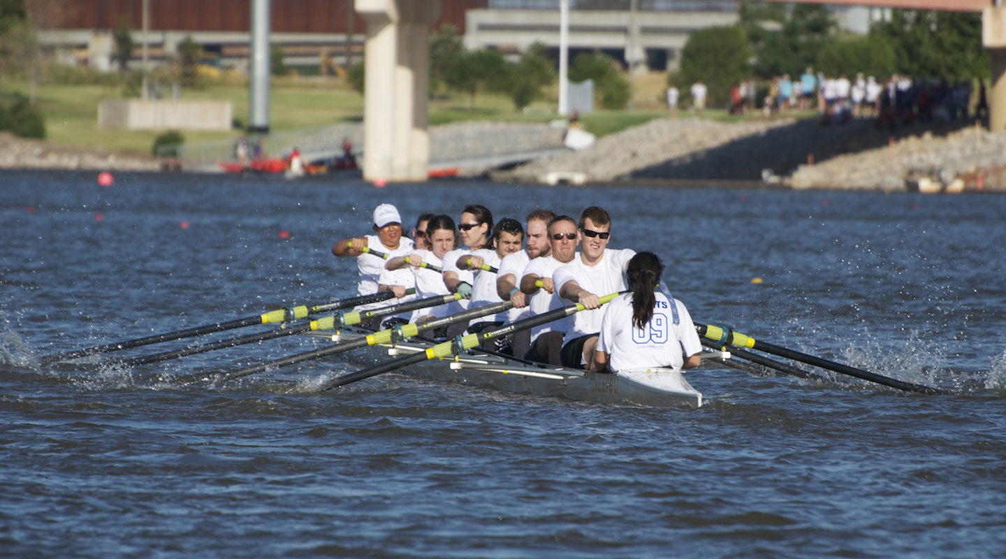 Image of group rowing on the Oklahoma River