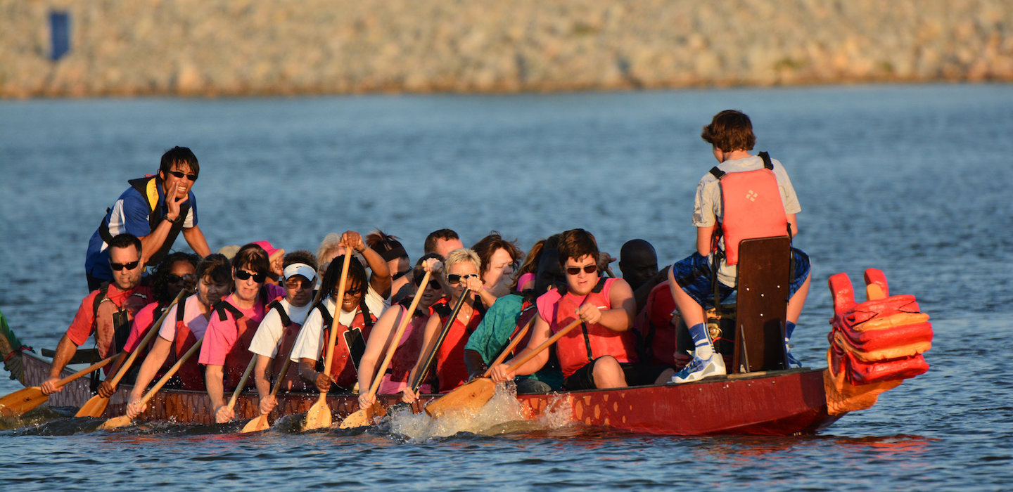 Image of Group Dragon Boating on the Oklahoma River